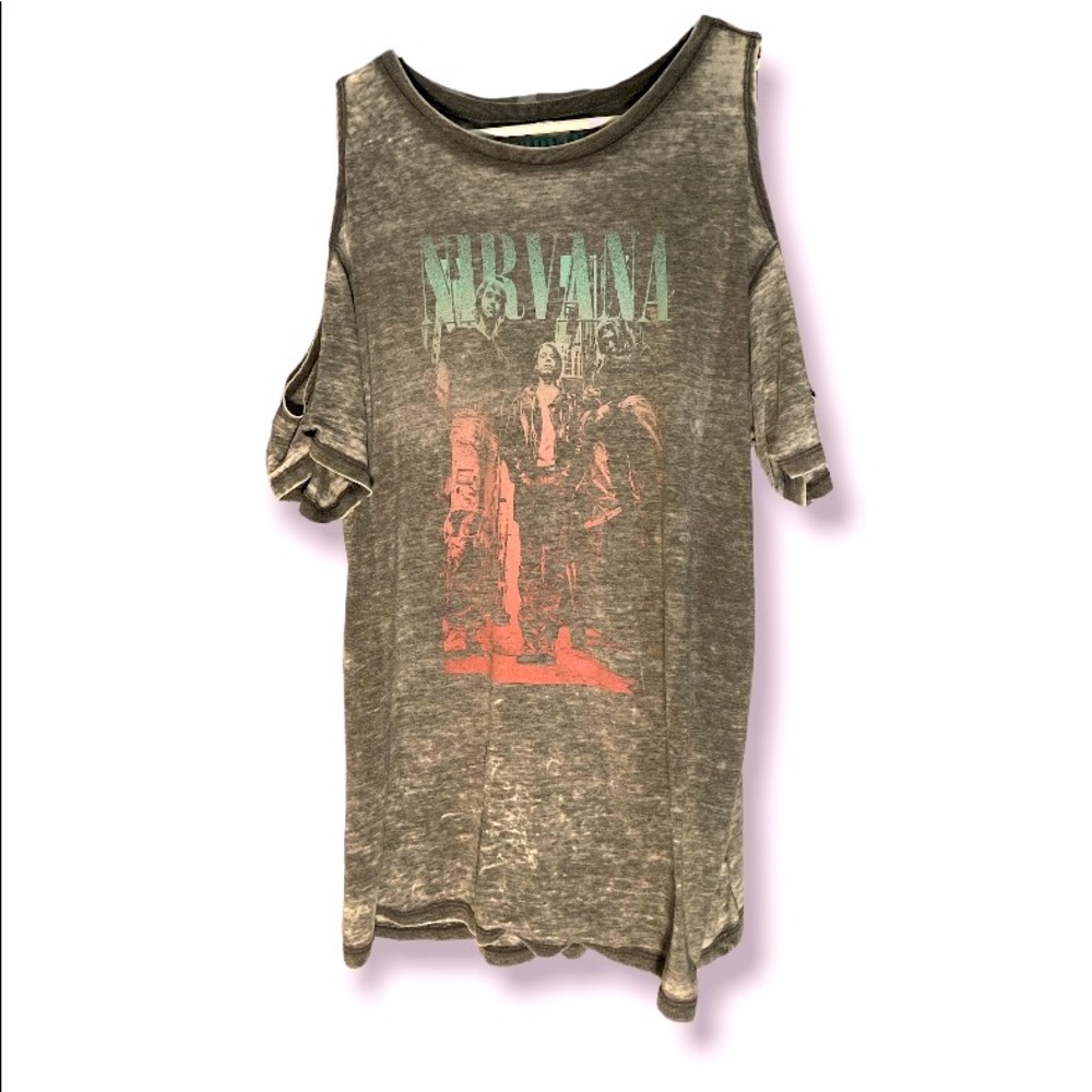 NIRVANA band: cold shoulder T-shirt